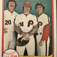 Mike Schmidt / Pete Rose / Bowa 1981 Fleer Triple Threat Series Card.  ERROR NO#
