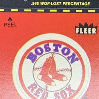 Boston Red Sox 1981 Fleer Logo Sticker Series Mint Card (Red Background)