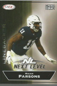 Micah Parsons 2021 Sage Premier Draft Next Level Mint ROOKIE Card #45