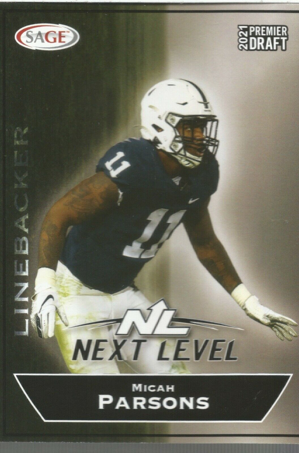 Micah Parsons 2021 Sage Premier Draft Next Level Mint ROOKIE Card #45