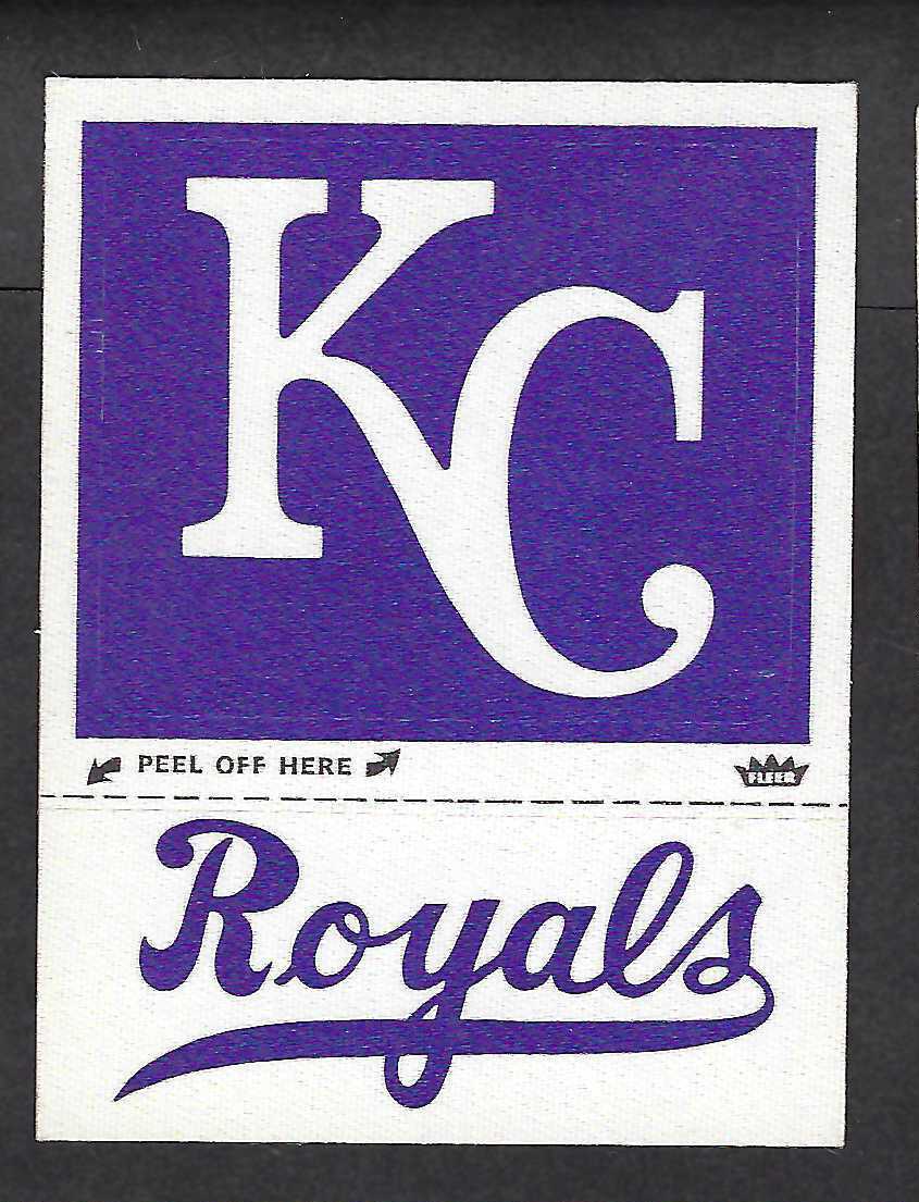 Kansas City Royals 1981 Fleer Logo Sticker Series Mint Card