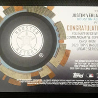 Justin Verlander 2020 Topps Update Series Commemorative Coin Mint Card #TBC-JV