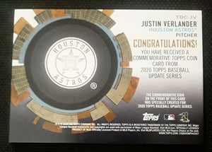 Justin Verlander 2020 Topps Update Series Commemorative Coin Mint Card #TBC-JV