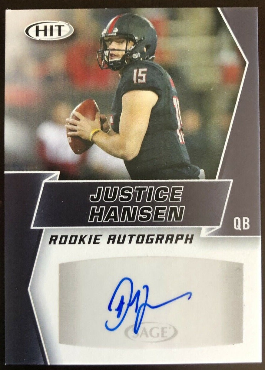 Justice Hansen 2019 Sage Hit Premier Draft ROOKIE AUTOGRAPH Mint