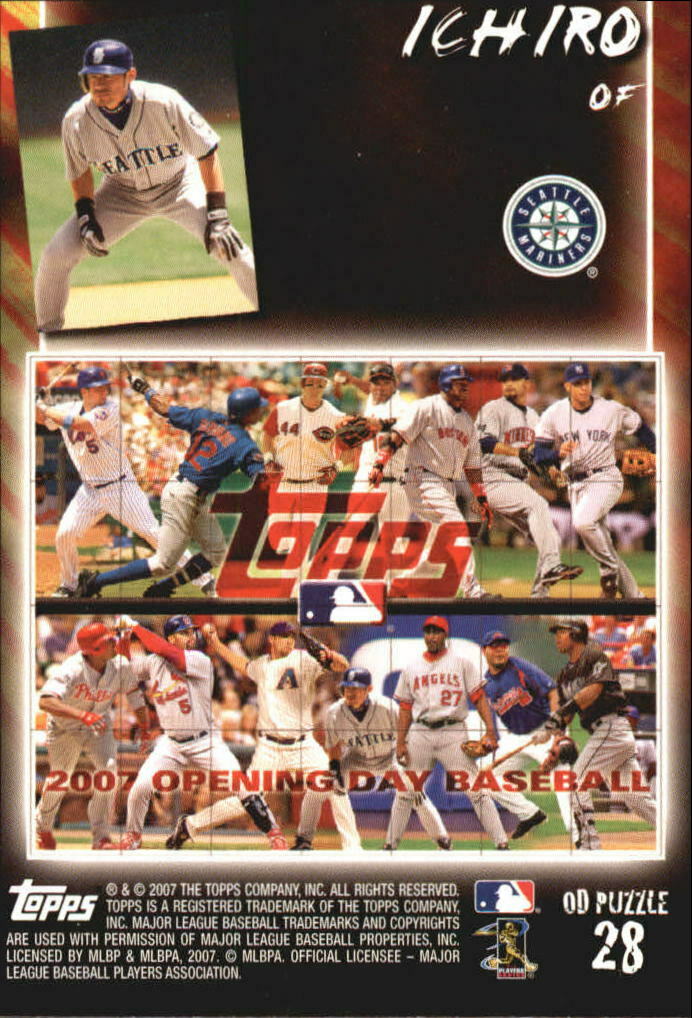 Ichiro Suzuki 2007 Topps Opening Day Puzzle Series Mint Card #P28
