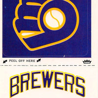 Milwaukee Brewers 1981 Fleer Logo Sticker Series Mint Card
