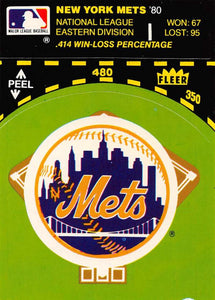 NY Mets 1981 Fleer Logo Baseball Diamond Sticker Series Mint Card