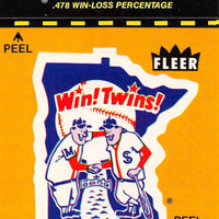 Minnesota Twins 1981 Fleer Logo Sticker Series Mint Card