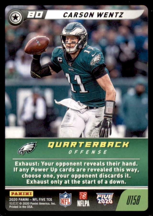 Carson Wentz 2020 NFL Five Uncommon Series Mint Card #U158