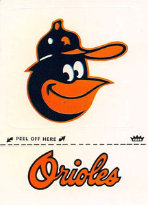 Baltimore Orioles 1981 Fleer Logo Sticker Series Mint Card