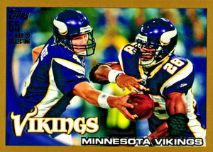 Brett Favre and Adrian Peterson 2010 Topps GOLD Series Mint Card #188 SERIAL #908/2010