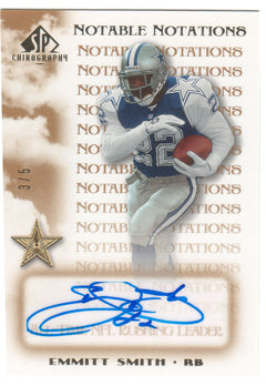 Emmitt Smith 2007 SP Chirography "Notable Notations" RARE Certified Au | The Strictly Mint Card Co. Inc. Emmitt Smith 2007 SP Chirography "Notable Notations" RARE Certified Au | The Strictly Mint Card Co. Inc.