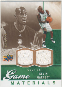 Kevin Garnett 2009 2010 Upper Deck Materials "Game Materials Gold" DUAL Game Used Jersey #37/150