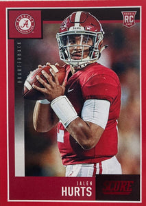 Jalen Hurts 2020 Score Football Series Mint Rookie Card Red Parallel Version #394 Alabama Jersey