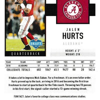 Jalen Hurts 2020 Score Football Series Mint Rookie Card #394 Alabama Jersey