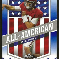 Mac Jones 2021 Leaf Draft All American BLUE PARALLEL ROOKIE Series Card #46