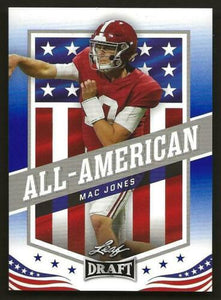 Mac Jones 2021 Leaf Draft All American BLUE PARALLEL ROOKIE Series Card #46