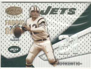 Joe Namath 2004 Leaf Certified Materials "Fabric 21st" Game Used Jersey PRIME #19/21