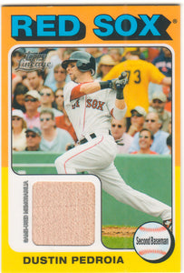 Dustin Pedroia 2011 Topps Lineage 1975 Mini Relics Game Used Bat Piece Card