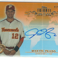 2013 Martin Prado Topps Tribute World Baseball Classic AUTOGRAPHED Card #2 of only 25 made.