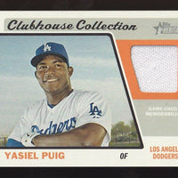 Yasiel Puig 2015 Topps Heritage Clubhouse Collection Game Used Jersey (White Swatch)