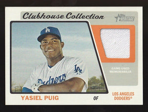 Yasiel Puig 2015 Topps Heritage Clubhouse Collection Game Used Jersey (White Swatch)
