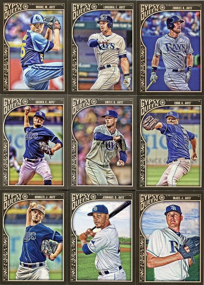 Tampa Bay Rays 2015 Topps GYPSY QUEEN 9 Card Team Set with Evan Longoria Plus