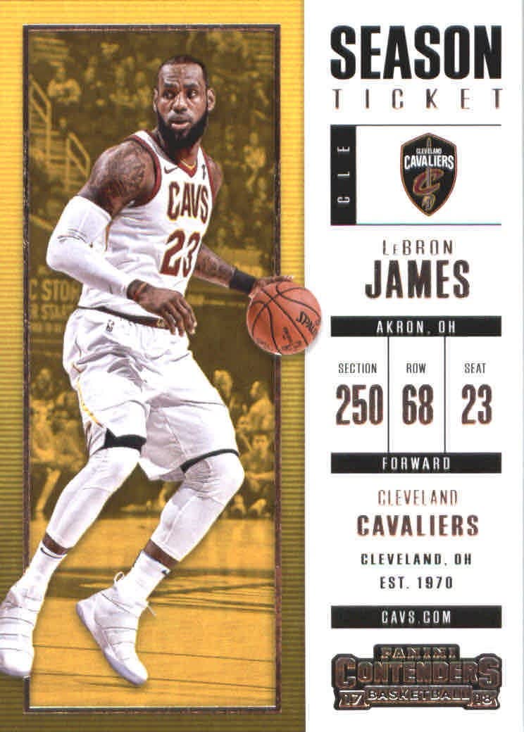 LeBron James 2017 2018 Panini Contenders Season Ticket Basketball Series Mint Card #20