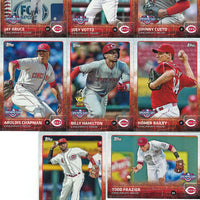 Cincinnati Reds 2015 Topps OPENING DAY Series 10 card Team Set with Aroldis Chapman and Joey Votto Plus