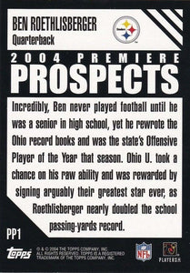Ben Roethlisberger 2004 Topps Premiere Prospects Mint Rookie Year Insert Card #PP1