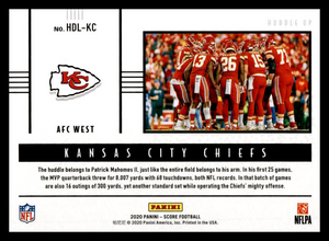 Patrick Mahomes II 2020 Score Huddle Up Series Mint Card HDL-KC