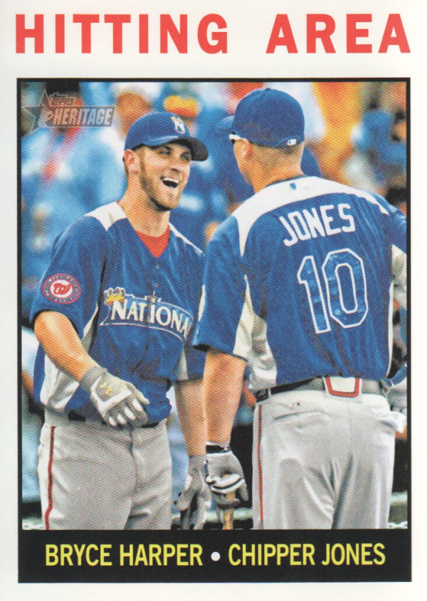 Bryce Harper 2013 Topps Heritage Series Mint Card #162 with Chipper Jones