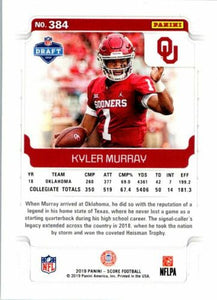 Kyler Murray 2019 Score Series Mint ROOKIE Card #384