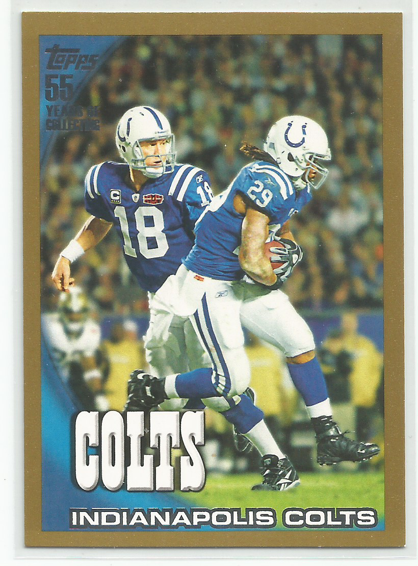 Peyton Manning 2010 Topps Gold Parallel Team Leaders Series #1323/2010 Mint Card #79