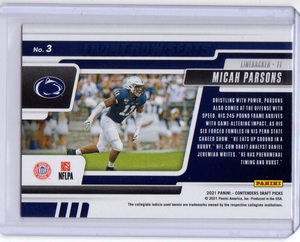 Micah Parsons 2021 Panini Contenders Draft Picks Front Row Seats PURPLE Series Mint ROOKIE Card #3