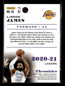 LeBron James 2020 2021 Panini Chronicles Series Mint Card #46