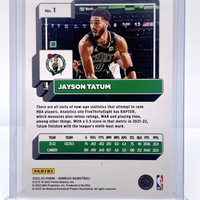 Jayson Tatum 2022 2023 Panini Donruss Green Laser Series Mint Card #1