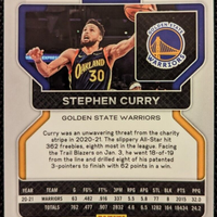 Stephen Curry 2021 2022 Panini Prizm Series Mint Card #154