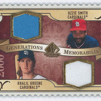 Ozzie Smith 2009 SP Legendary Cuts "Generations" Dual Game Used Jerseys