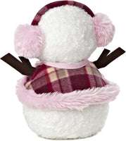 Aurora Bundled Up Snow Lady Snowman Pink Plush 10" Carrot Nose Stuffed Toy NWT
