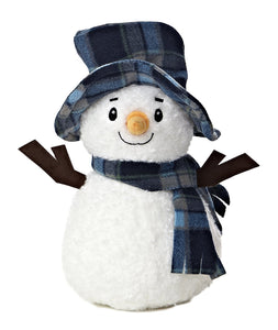 Aurora Bundled Up Snowman Plush 10" Carrot Nose Stuffed Toy with Hat