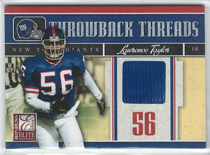 Lawrence Taylor 2008  Donruss Elite "Throwback Threads" Game Used Jersey #74/199