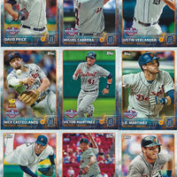 Detroit Tigers 2015 Topps OPENING DAY Series 9 card Team Set with Justin Verlander, David Price, Miguel Cabrera plus