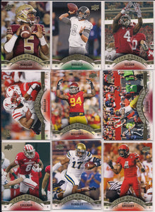 2015 Upper Deck Football Series Full 145 Card Set with Rookies, Stars and Hall of Famers in College Uniforms including Jameis Winston, Marcus Mariota, Emmitt Smith plus
