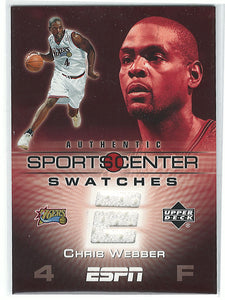 Chris Webber 2005 2006  Upper Deck ESPN " Sportscenter" Game Used Jersey
