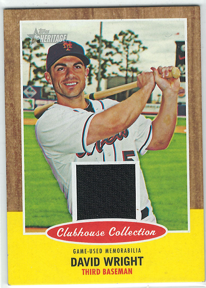 The Strictly Mint Card Co. Inc. David Wright 2009 Topps Heritage Clubhouse Collection Relics Game used Jersey (Black)