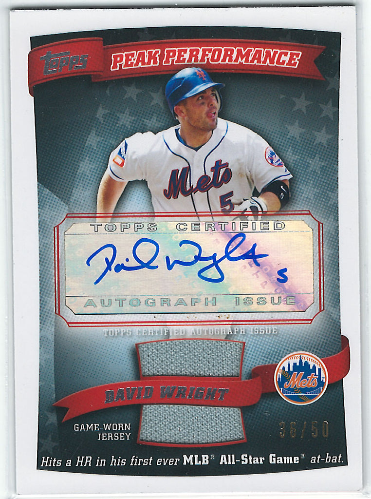 David Wright Game Worn Jersey Baseball Card