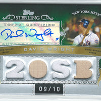 David Wright 2007 Topps Sterling RARE AUTOGRAPHED QUADRUPLE Game Used Jerseys (2) + Bats (2)  #9/10